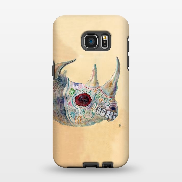Galaxy S7 EDGE StrongFit Day of the Dead Rhino by Brandon Keehner