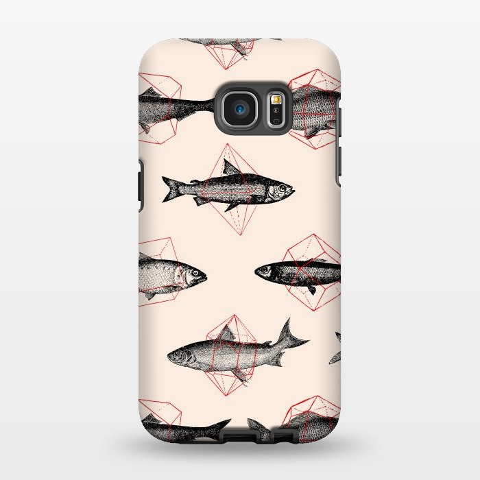Galaxy S7 EDGE StrongFit Fishes in Geometrics I by Florent Bodart