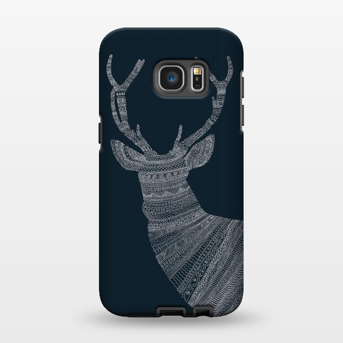 Galaxy S7 EDGE StrongFit Stag Blue Poster blue by Florent Bodart