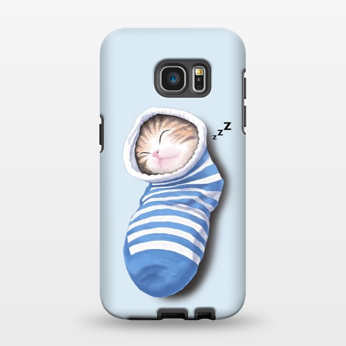 Galaxy S7 EDGE StrongFit Cat in The Sock by Tummeow