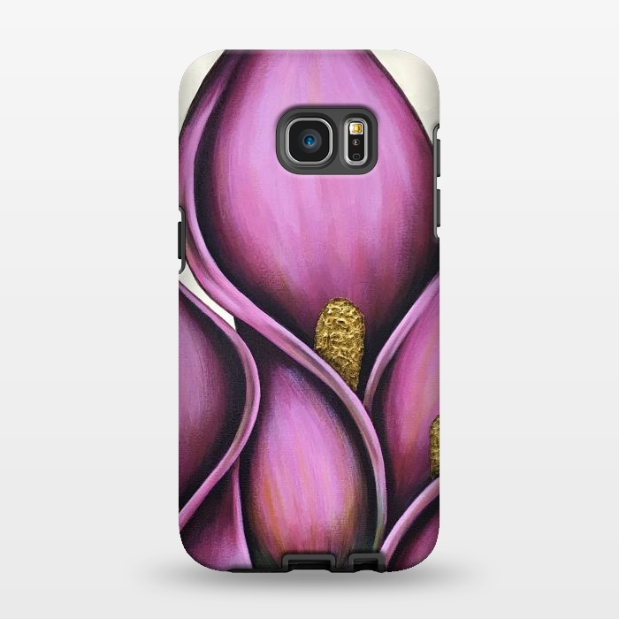 Galaxy S7 EDGE StrongFit Pink Calla Lilies by Denise Cassidy Wood