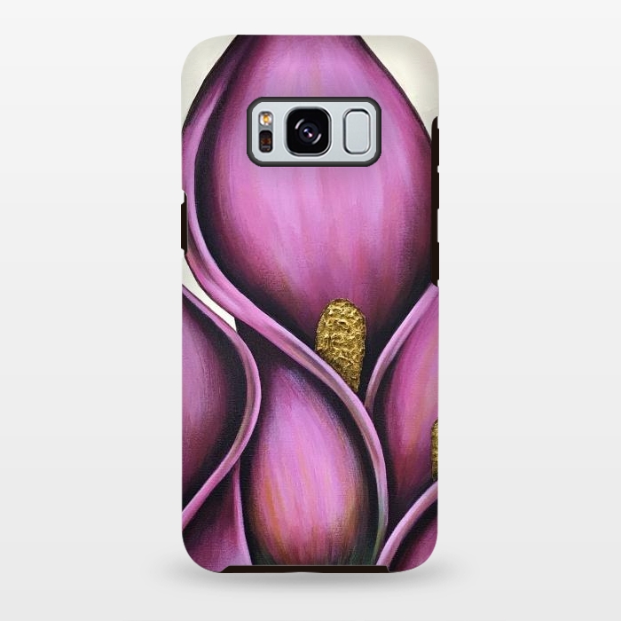 Galaxy S8 plus StrongFit Pink Calla Lilies by Denise Cassidy Wood