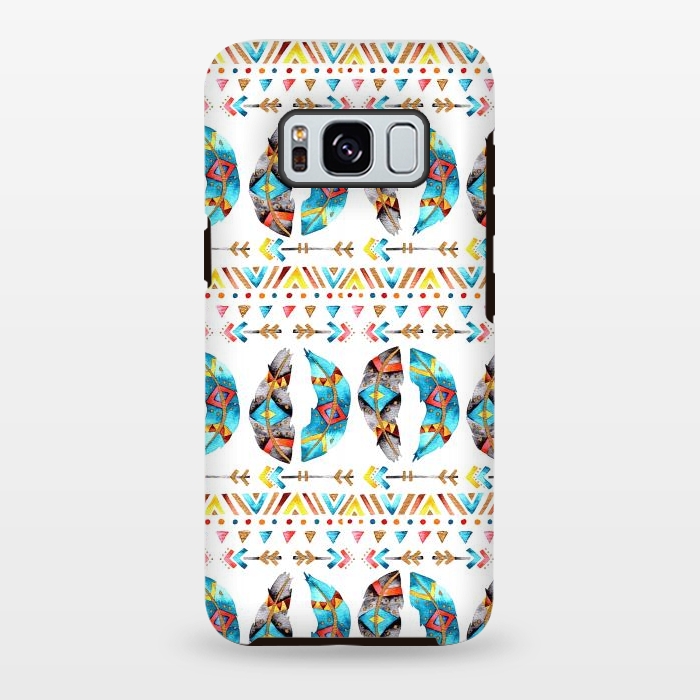 Galaxy S8 plus StrongFit Feathers and Arrows by Pom Graphic Design