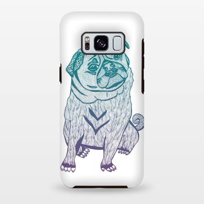 Galaxy S8 plus StrongFit Duotone pug by Pom Graphic Design