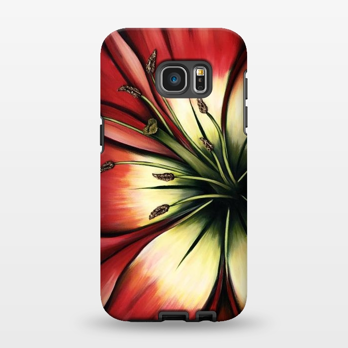 Galaxy S7 EDGE StrongFit Red Lily Flower by Denise Cassidy Wood