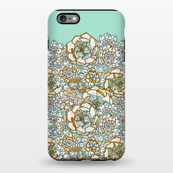 iPhone 6/6s plus StrongFit Mint Succulents by Pom Graphic Design