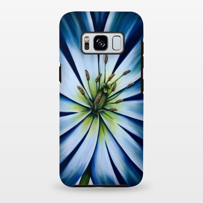 Galaxy S8 plus StrongFit Blue Tulip Flower by Denise Cassidy Wood