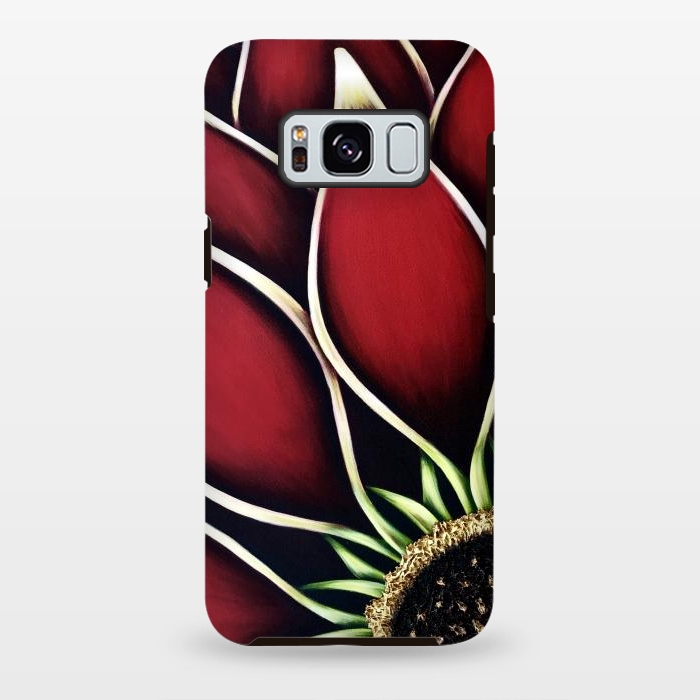 Galaxy S8 plus StrongFit Red Dahlia by Denise Cassidy Wood