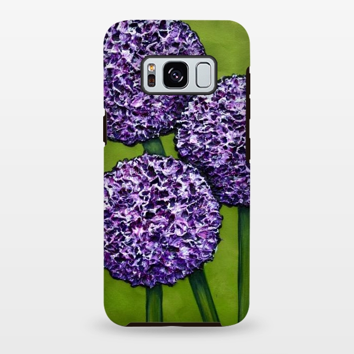 Galaxy S8 plus StrongFit Purple Allium by Denise Cassidy Wood