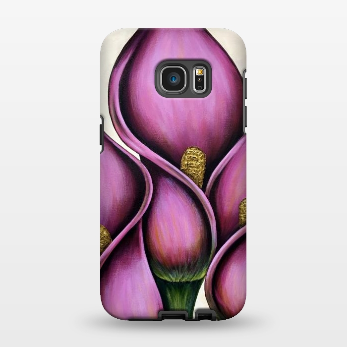Galaxy S7 EDGE StrongFit New Pink Calla Lilies by Denise Cassidy Wood