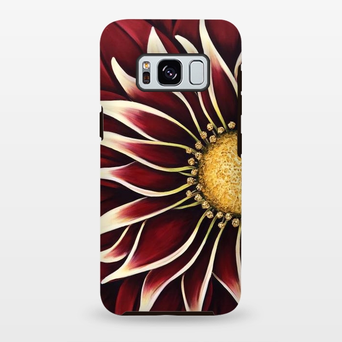 Galaxy S8 plus StrongFit Crimson Zinnia by Denise Cassidy Wood
