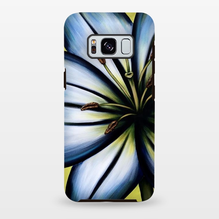 Galaxy S8 plus StrongFit Blue Lily by Denise Cassidy Wood