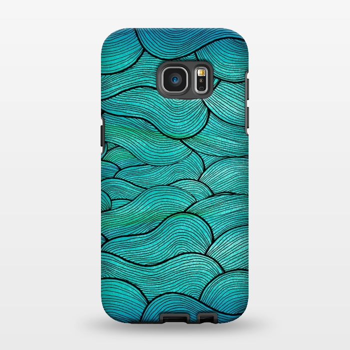 Galaxy S7 EDGE StrongFit sea waves by Pom Graphic Design