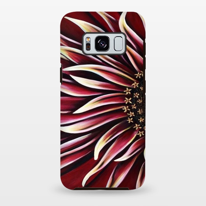 Galaxy S8 plus StrongFit Wild Red Zinnia by Denise Cassidy Wood