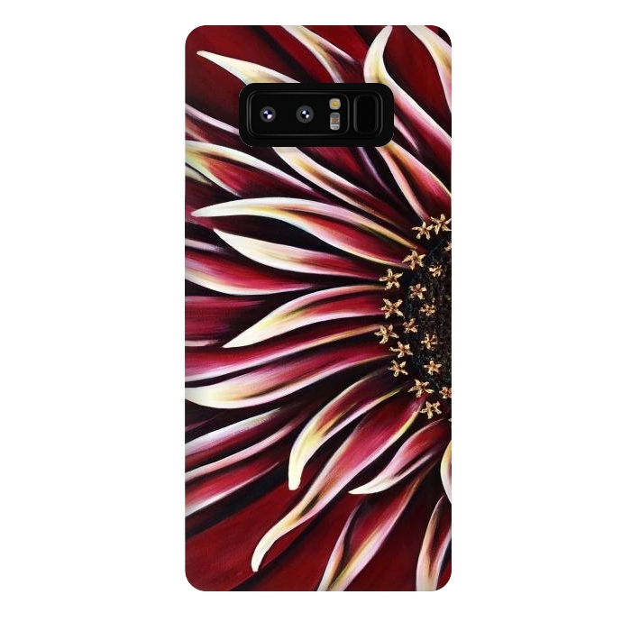 Galaxy Note 8 StrongFit Wild Red Zinnia by Denise Cassidy Wood