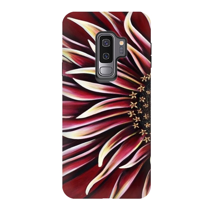 Galaxy S9 plus StrongFit Wild Red Zinnia by Denise Cassidy Wood