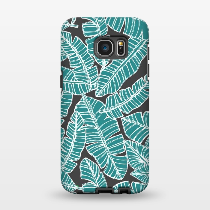 Galaxy S7 EDGE StrongFit Tropical Fronds by Pom Graphic Design