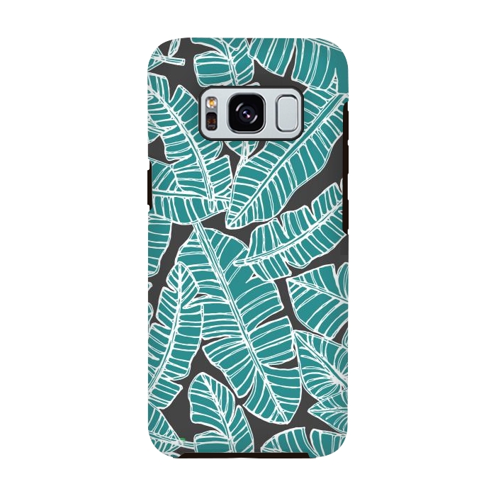 Galaxy S8 StrongFit Tropical Fronds by Pom Graphic Design