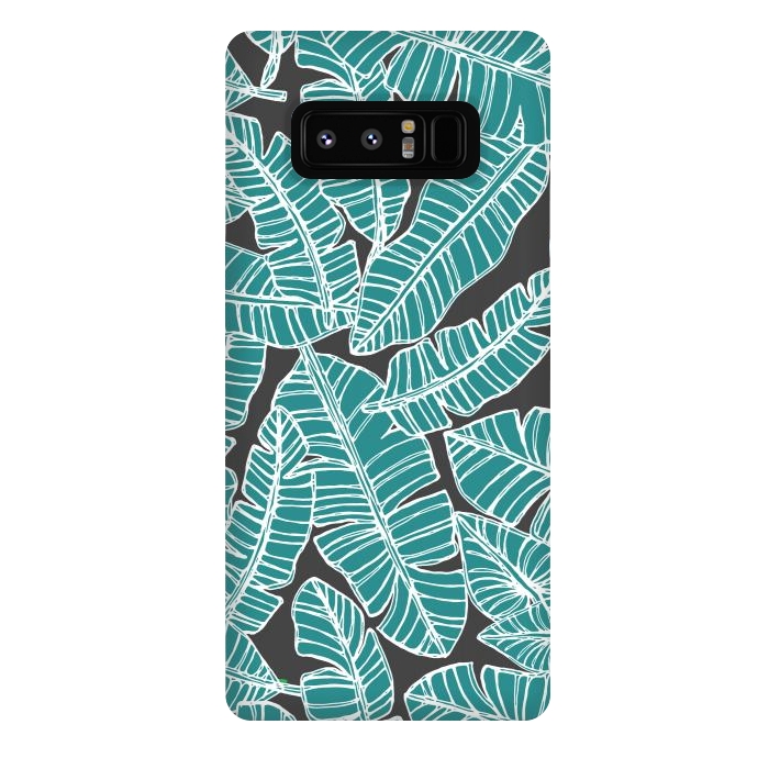 Galaxy Note 8 StrongFit Tropical Fronds by Pom Graphic Design