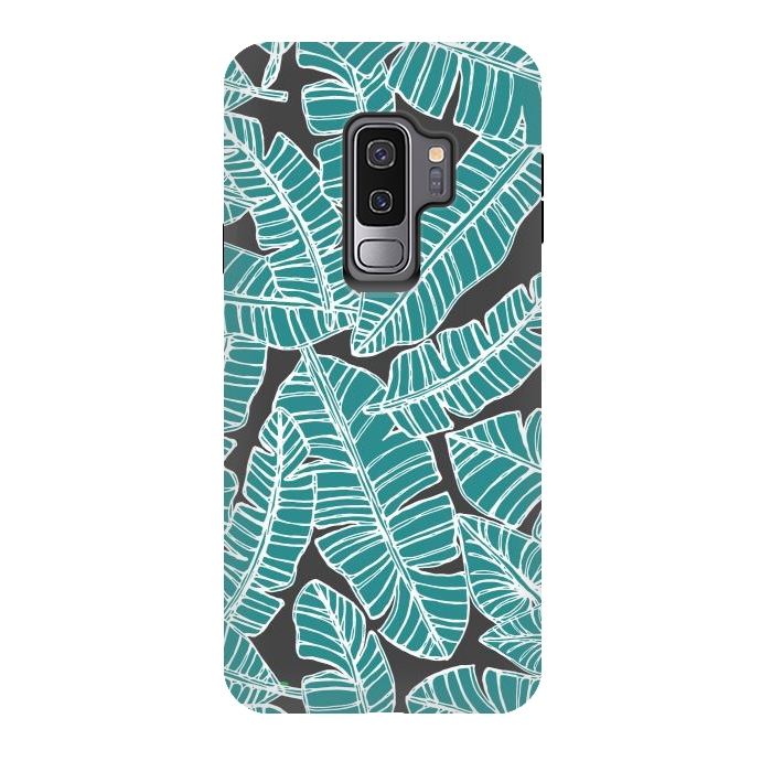 Galaxy S9 plus StrongFit Tropical Fronds by Pom Graphic Design