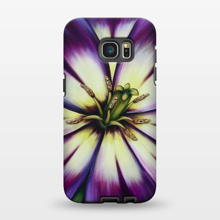 Galaxy S7 EDGE StrongFit Plum Tulip by Denise Cassidy Wood