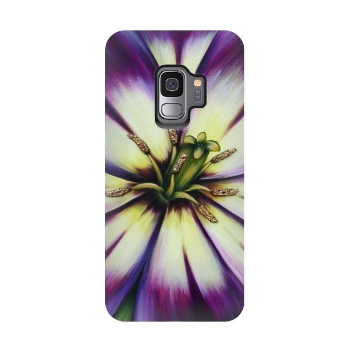 Galaxy S9 StrongFit Plum Tulip by Denise Cassidy Wood