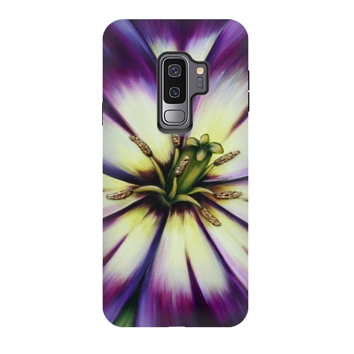 Galaxy S9 plus StrongFit Plum Tulip by Denise Cassidy Wood