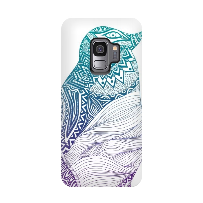 Galaxy S9 StrongFit Duotone penguin by Pom Graphic Design