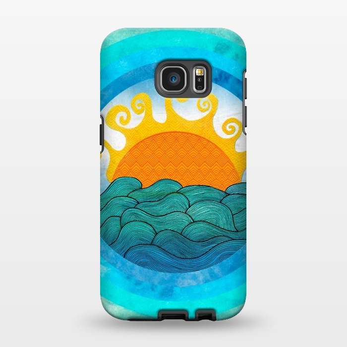 Galaxy S7 EDGE StrongFit Nautical Day by Pom Graphic Design