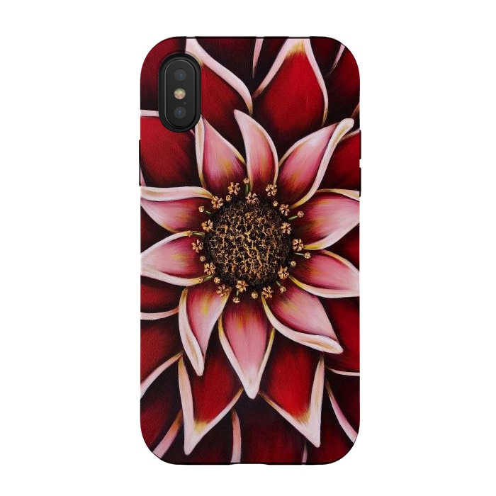 iPhone Xs / X StrongFit Valentine Dahlia by Denise Cassidy Wood