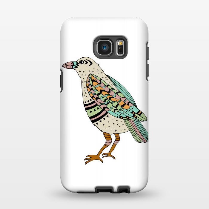 Galaxy S7 EDGE StrongFit Playful Crow by Pom Graphic Design