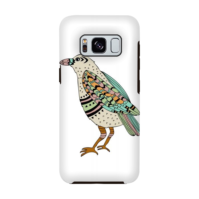 Galaxy S8 StrongFit Playful Crow by Pom Graphic Design