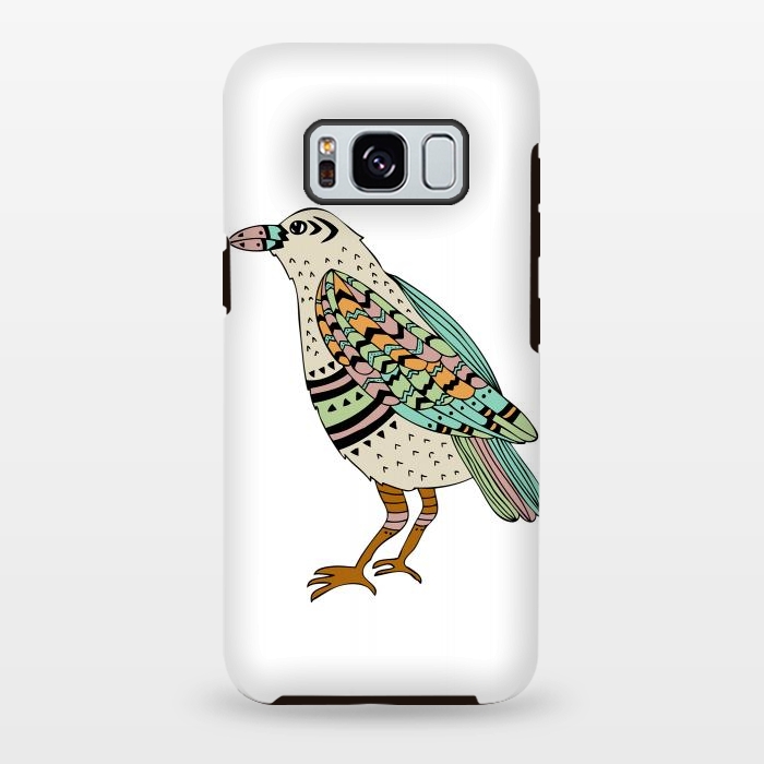 Galaxy S8 plus StrongFit Playful Crow by Pom Graphic Design