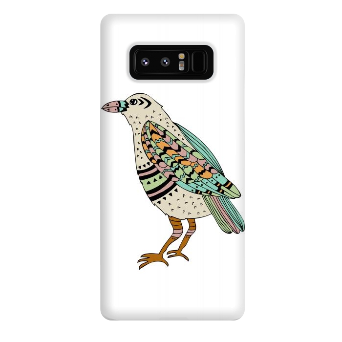 Galaxy Note 8 StrongFit Playful Crow by Pom Graphic Design