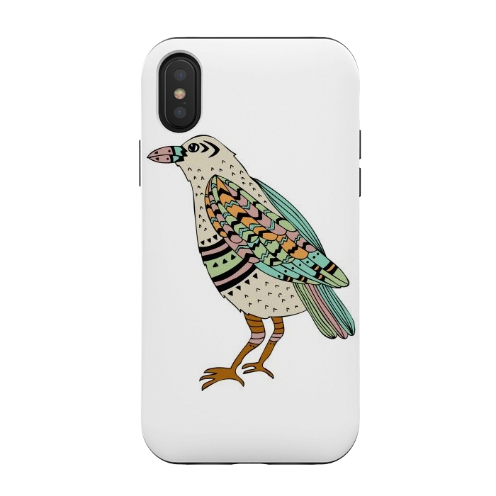 iPhone Xs / X StrongFit Playful Crow by Pom Graphic Design