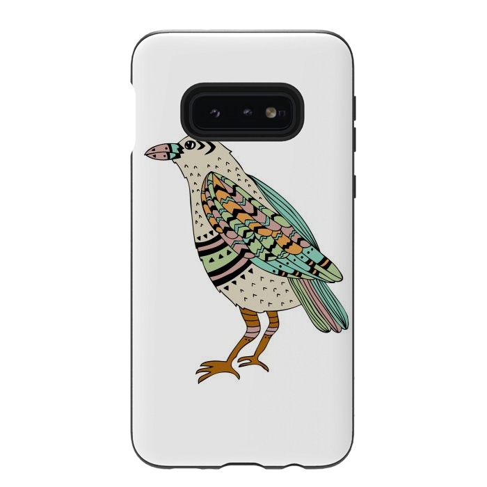 Galaxy S10e StrongFit Playful Crow by Pom Graphic Design