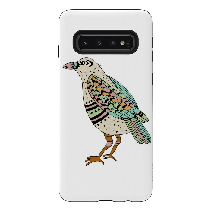 Galaxy S10 StrongFit Playful Crow by Pom Graphic Design