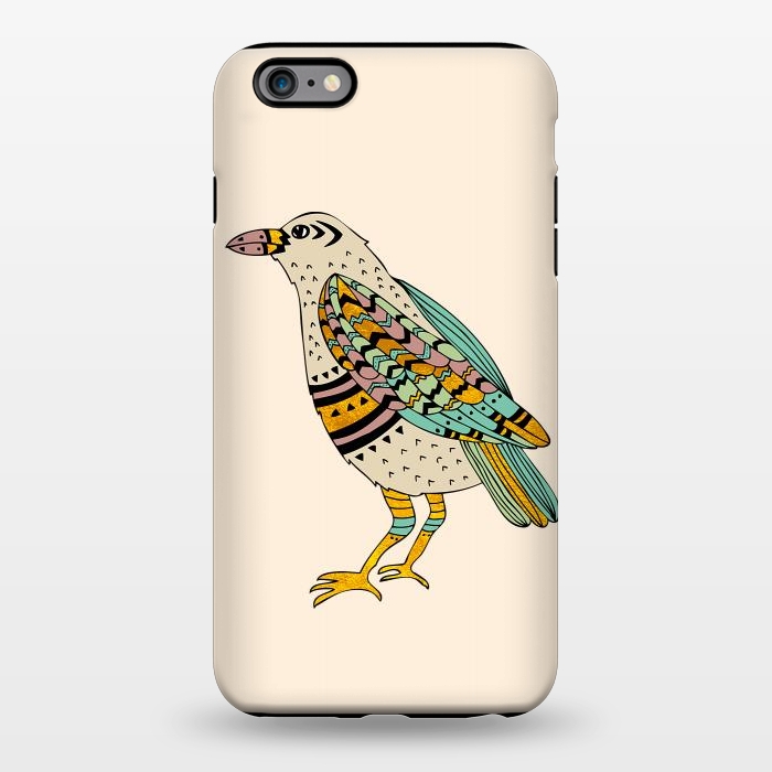 iPhone 6/6s plus StrongFit Playful Crow Tan by Pom Graphic Design