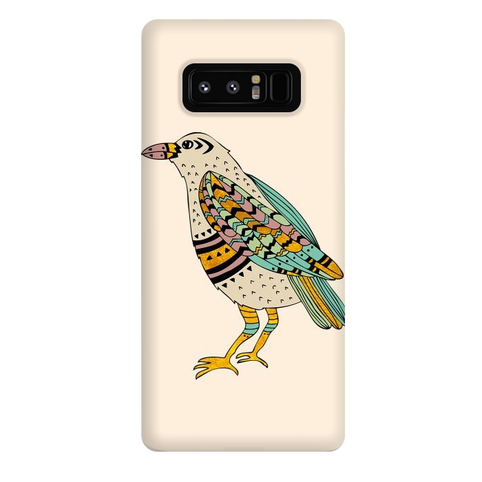 Galaxy Note 8 StrongFit Playful Crow Tan by Pom Graphic Design