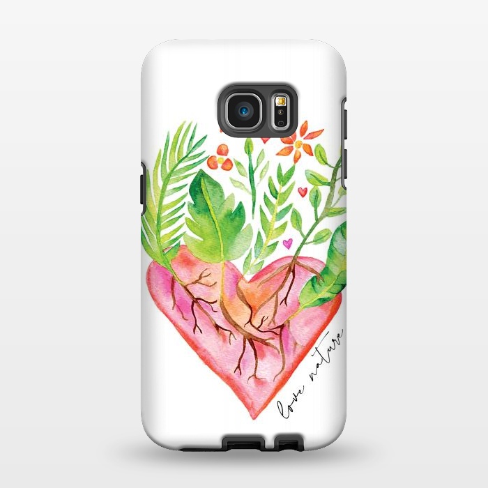 Galaxy S7 EDGE StrongFit Greenies Love by Pom Graphic Design