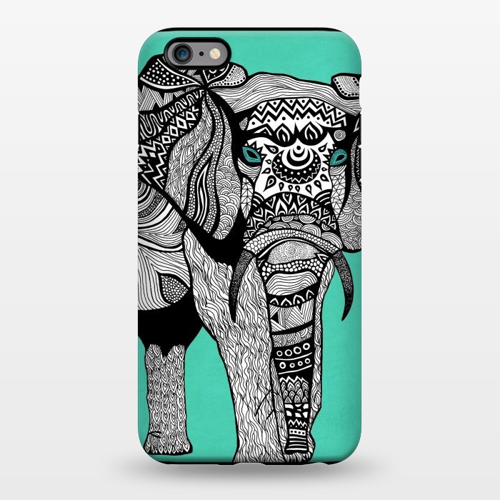 iPhone 6/6s plus StrongFit Turquoise Elephant by Pom Graphic Design