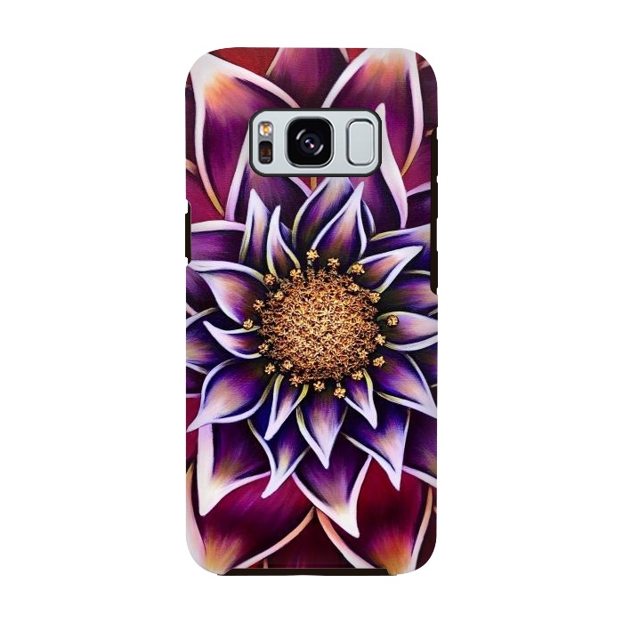 Galaxy S8 StrongFit Gilded Dahlia by Denise Cassidy Wood