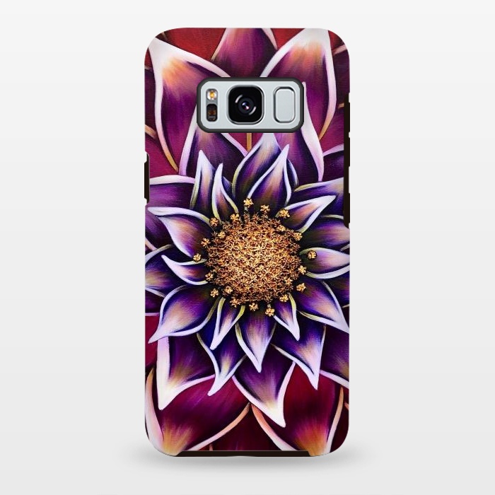 Galaxy S8 plus StrongFit Gilded Dahlia by Denise Cassidy Wood