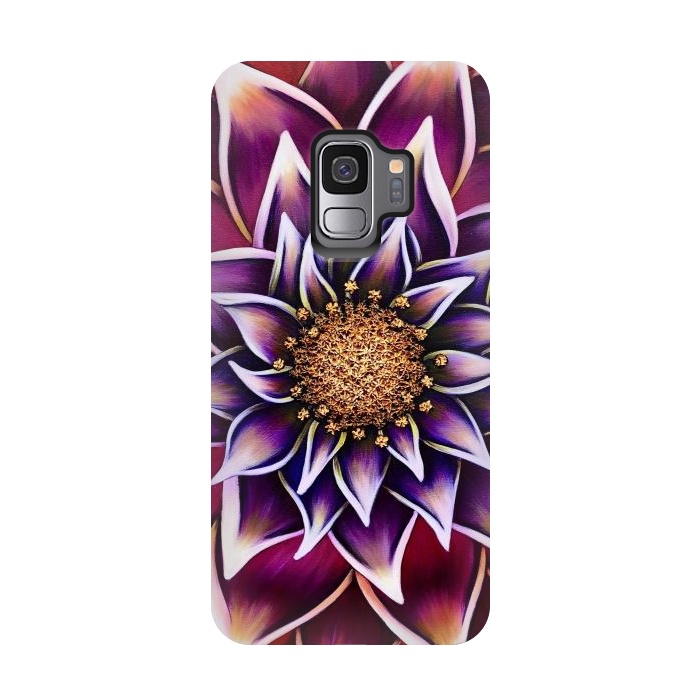 Galaxy S9 StrongFit Gilded Dahlia by Denise Cassidy Wood