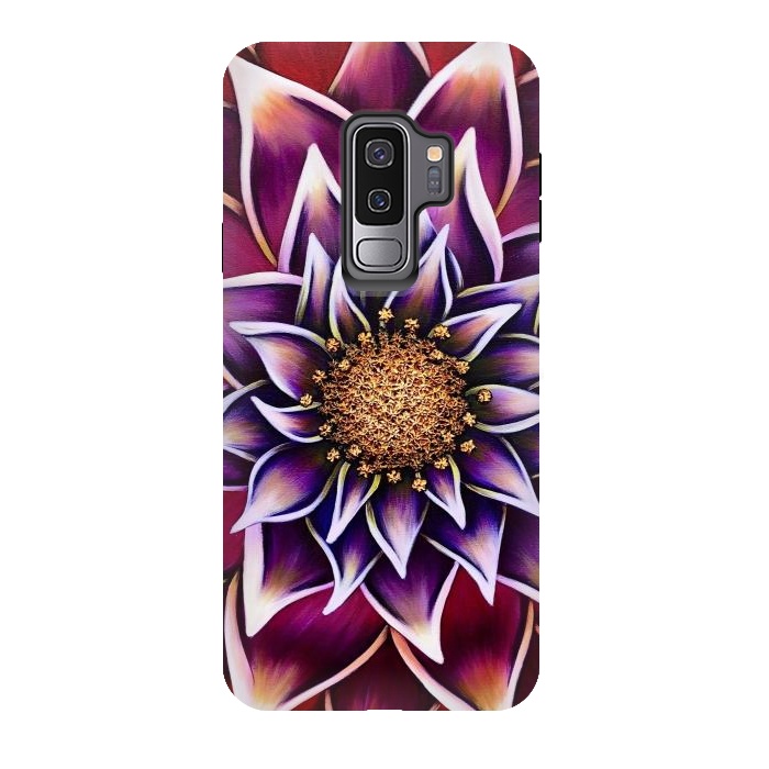 Galaxy S9 plus StrongFit Gilded Dahlia by Denise Cassidy Wood