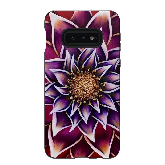 Galaxy S10e StrongFit Gilded Dahlia by Denise Cassidy Wood