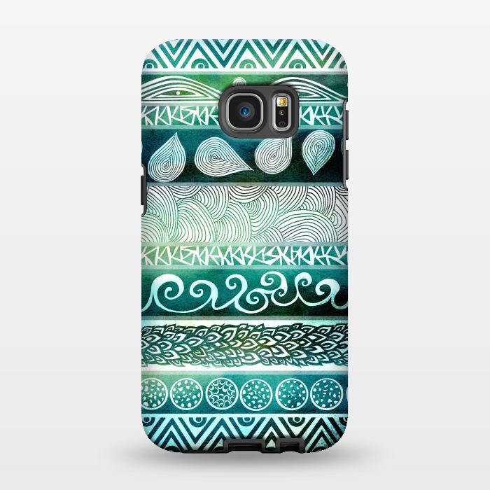 Galaxy S7 EDGE StrongFit Dreamy Tribal III by Pom Graphic Design