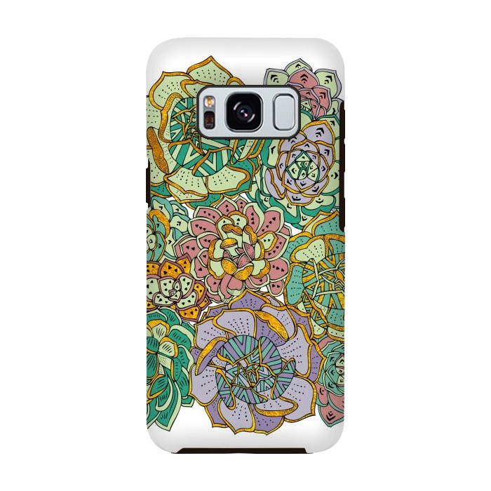 Galaxy S8 StrongFit Colorful Succulents by Pom Graphic Design