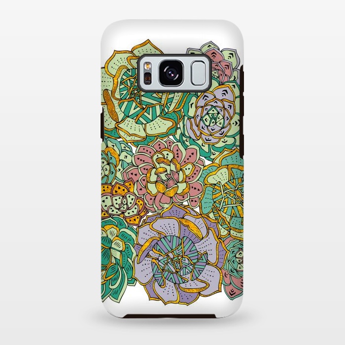 Galaxy S8 plus StrongFit Colorful Succulents by Pom Graphic Design