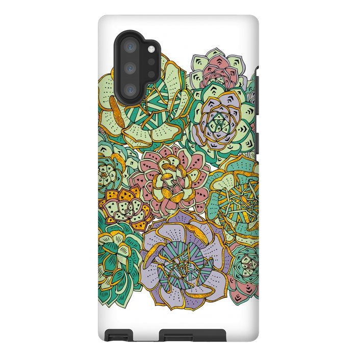Galaxy Note 10 plus StrongFit Colorful Succulents by Pom Graphic Design